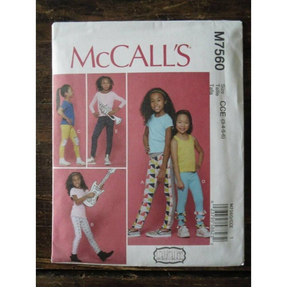 New McCalls M7560 Girls Leggings Pattern Size 3-6